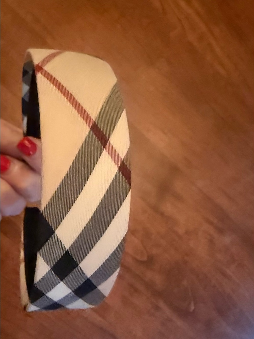 Burberry London Nova Check Plaid Wide Headband Beige Black Red